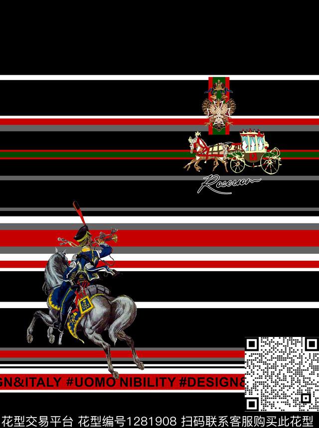 颜色定位花线条画数码印花华亿平台下载（图片编号: 1281908） - 瓦栏（Walan）