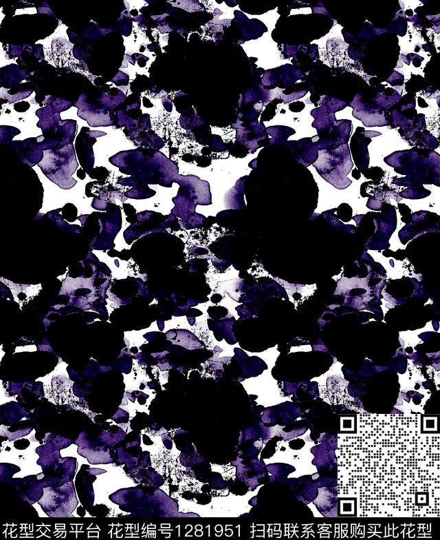 笔触马赛克几何数码印花华亿平台下载（图片编号: 1281951） - 瓦栏（Walan）