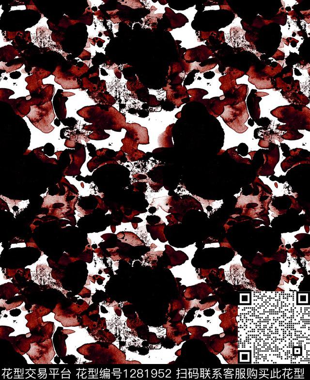 笔触马赛克几何数码印花华亿平台下载（图片编号: 1281952） - 瓦栏（Walan）