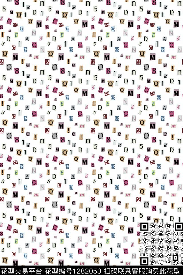 连衣裙衬衫字母数字传统印花华亿平台下载（图片编号: 1282053） - 瓦栏（Walan）