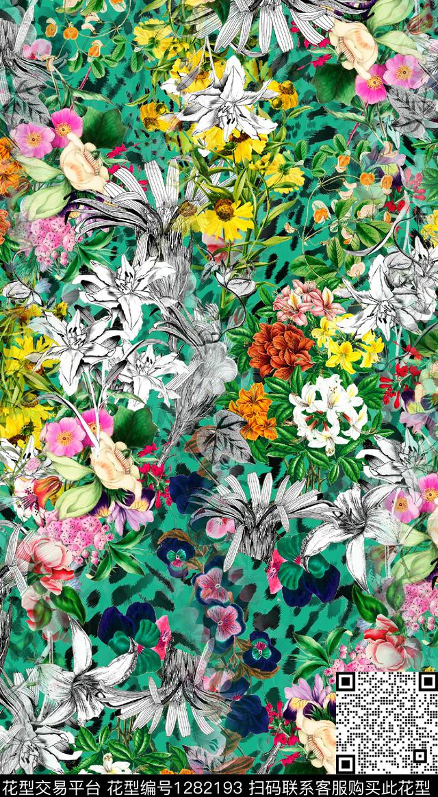 女装数码华亿平台花卉数码印花华亿平台下载（图片编号: 1282193） - 瓦栏（Walan）