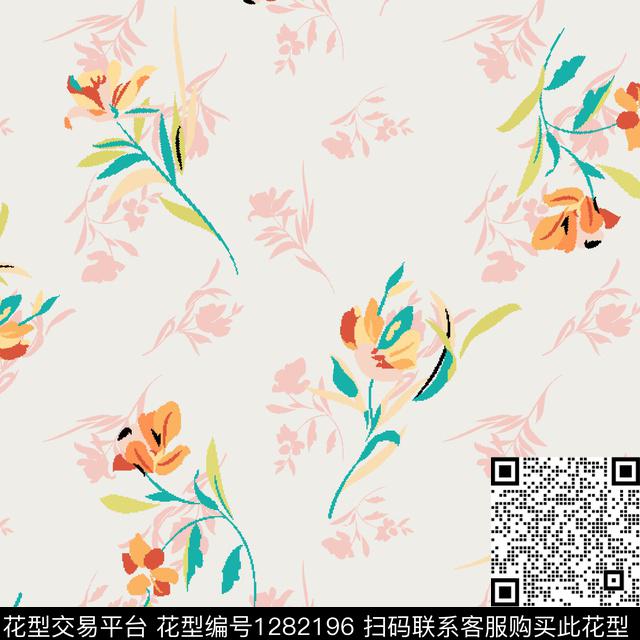 简约女装花卉传统印花华亿平台下载（图片编号: 1282196） - 瓦栏（Walan）