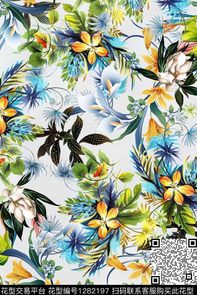 女装数码华亿平台花卉数码印花华亿平台下载（图片编号: 1282197） - 瓦栏（Walan）