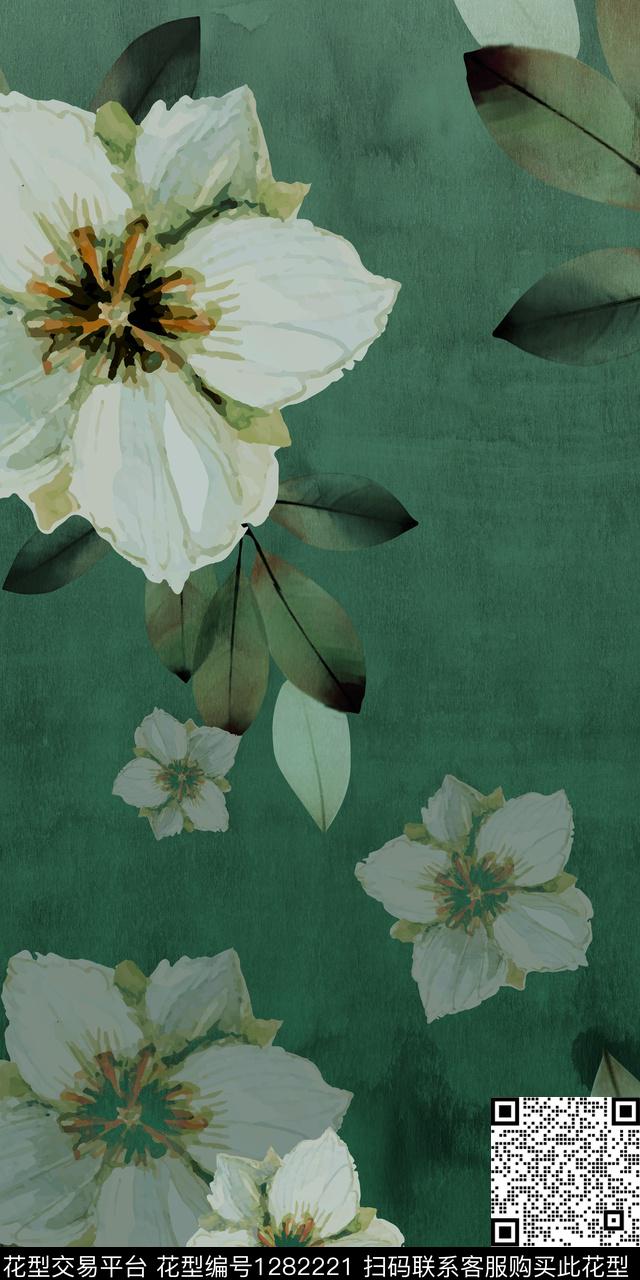 复古定位花中老年数码印花华亿平台下载（图片编号: 1282221） - 瓦栏（Walan）