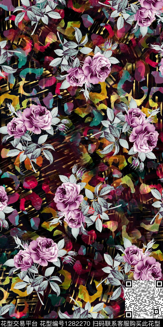 复古数码华亿平台大牌风数码印花华亿平台下载（图片编号: 1282270） - 瓦栏（Walan）