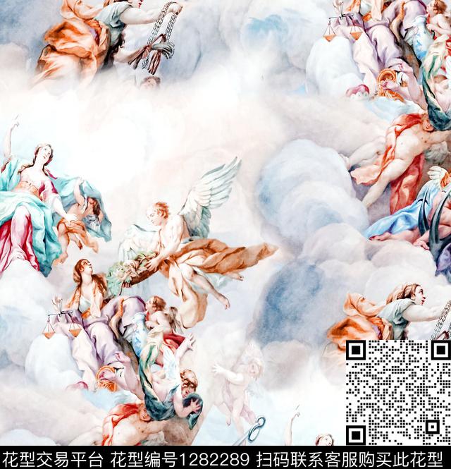天使angel宗教数码印花华亿平台下载（图片编号: 1282289） - 瓦栏（Walan）