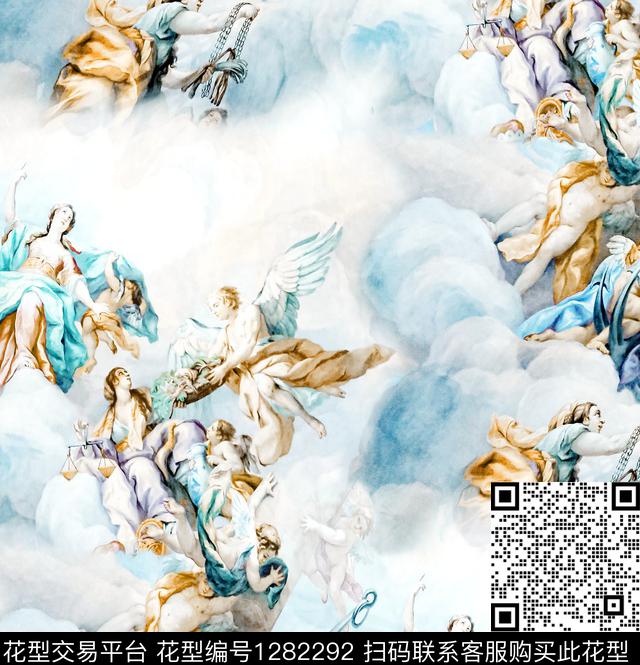 天使angel宗教数码印花华亿平台下载（图片编号: 1282292） - 瓦栏（Walan）