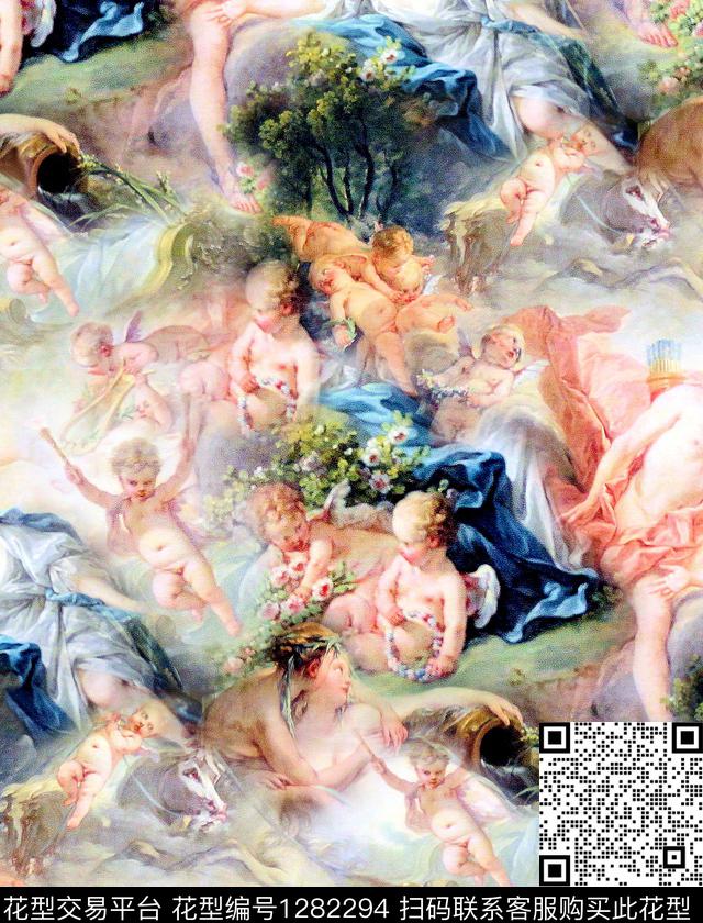 天使angel宗教数码印花华亿平台下载（图片编号: 1282294） - 瓦栏（Walan）