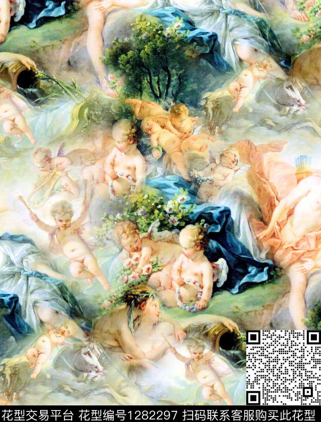 天使angel宗教数码印花华亿平台下载（图片编号: 1282297） - 瓦栏（Walan）