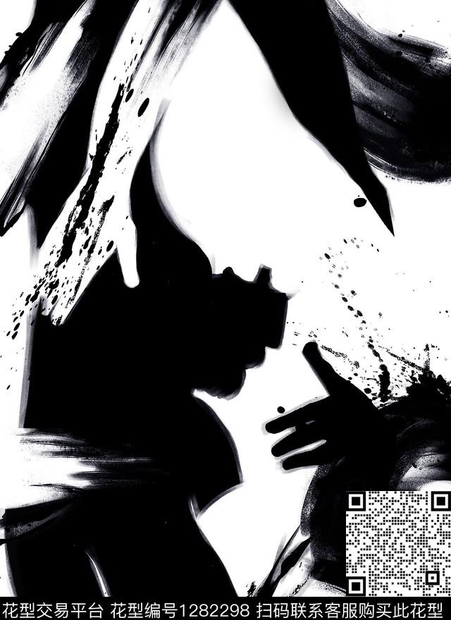 大牌风大笔触abstract数码印花华亿平台下载（图片编号: 1282298） - 瓦栏（Walan）