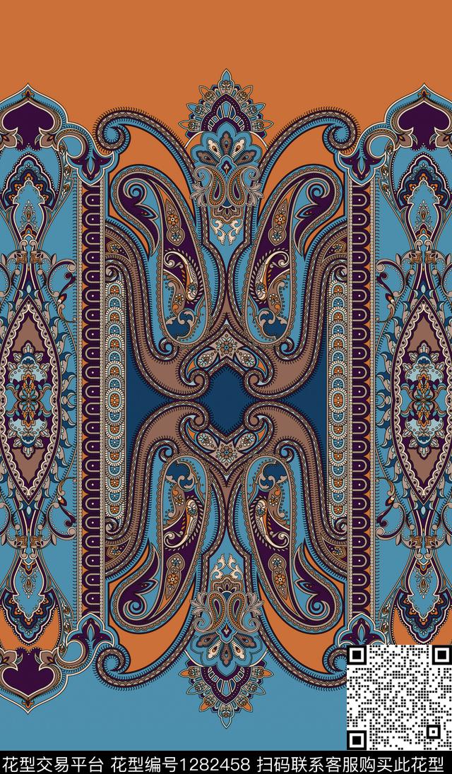 复古定位花香云纱数码印花华亿平台下载（图片编号: 1282458） - 瓦栏（Walan）