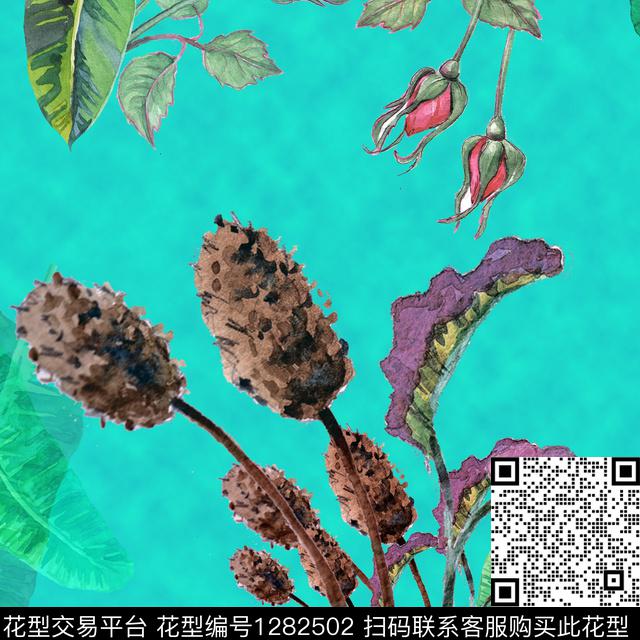 女装花卉大牌风数码印花华亿平台下载（图片编号: 1282502） - 瓦栏（Walan）