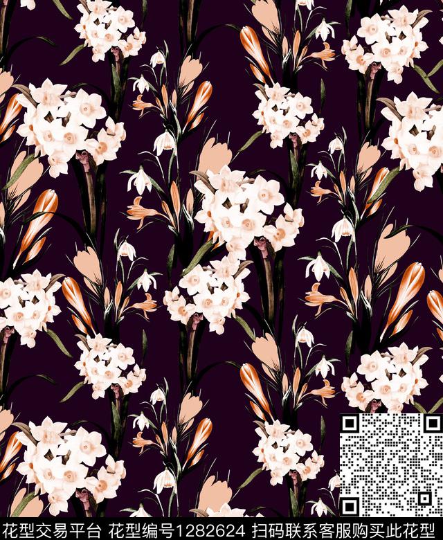 小碎花watercolor绿植树叶数码印花华亿平台下载（图片编号: 1282624） - 瓦栏（Walan）