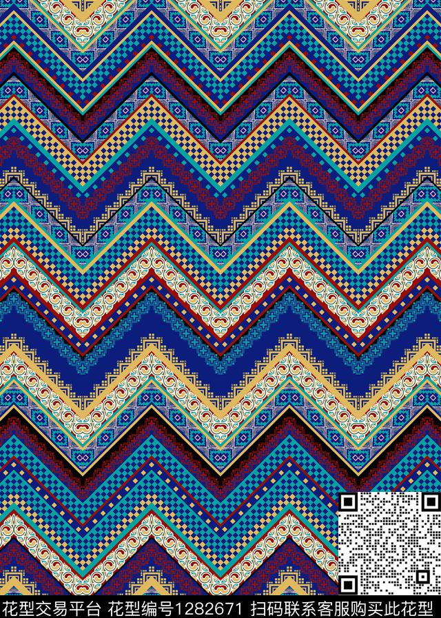 定位花香云纱几何数码印花华亿平台下载（图片编号: 1282671） - 瓦栏（Walan）