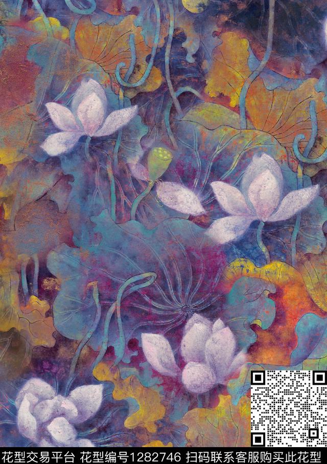 花卉大牌风深圳数码印花华亿平台下载（图片编号: 1282746） - 瓦栏（Walan）