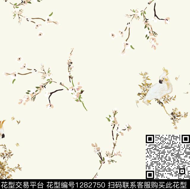 花卉大牌风小清新数码印花华亿平台下载（图片编号: 1282750） - 瓦栏（Walan）