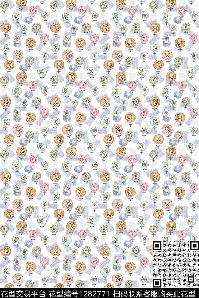 花卉小清新卡通传统印花华亿平台下载（图片编号: 1282771） - 瓦栏（Walan）