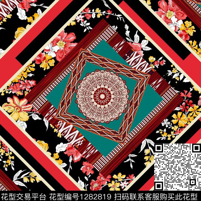 方巾女装数码华亿平台传统印花华亿平台下载（图片编号: 1282819） - 瓦栏（Walan）