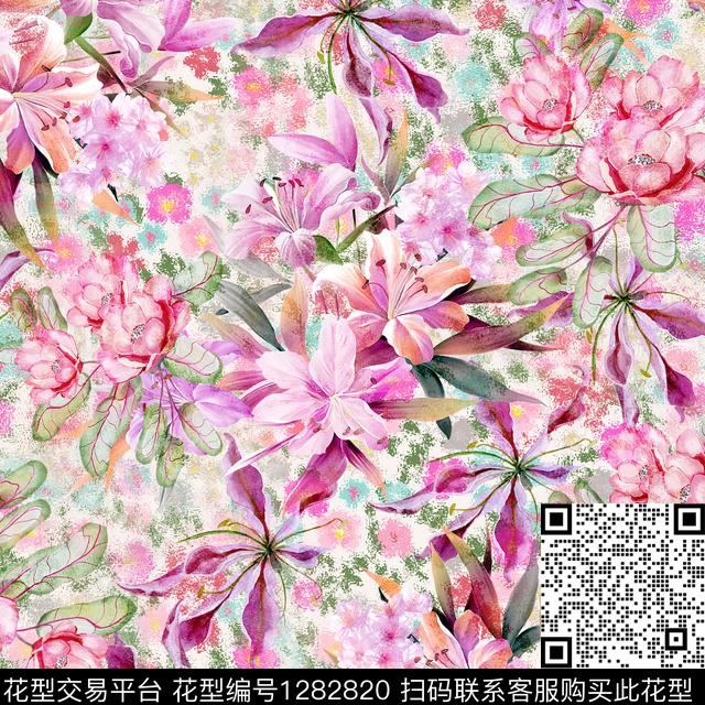 女装数码华亿平台花卉数码印花华亿平台下载（图片编号: 1282820） - 瓦栏（Walan）