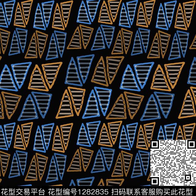 三角形几何手绘线条笔触传统印花华亿平台下载（图片编号: 1282835） - 瓦栏（Walan）