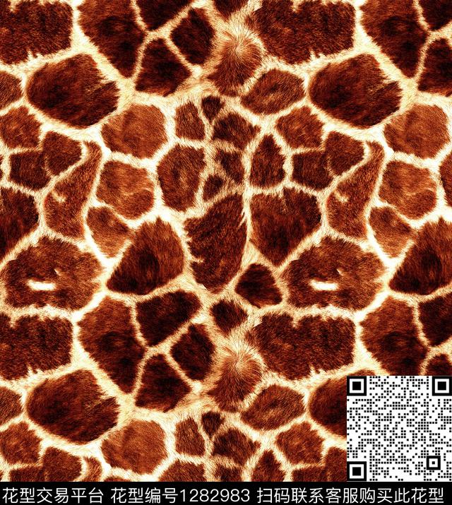 大牌风长劲鹿纹皮毛数码印花华亿平台下载（图片编号: 1282983） - 瓦栏（Walan）