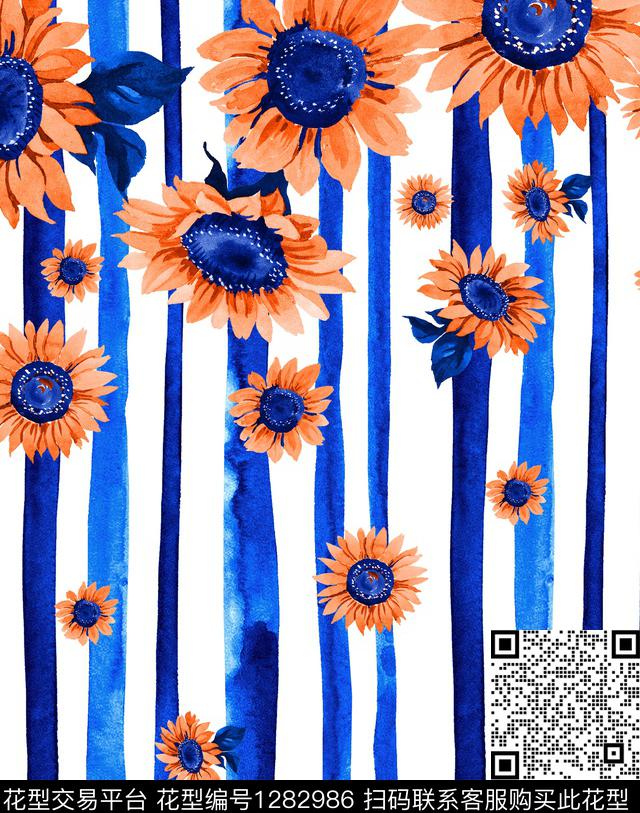 天堂鸟大牌风向日葵数码印花华亿平台下载（图片编号: 1282986） - 瓦栏（Walan）