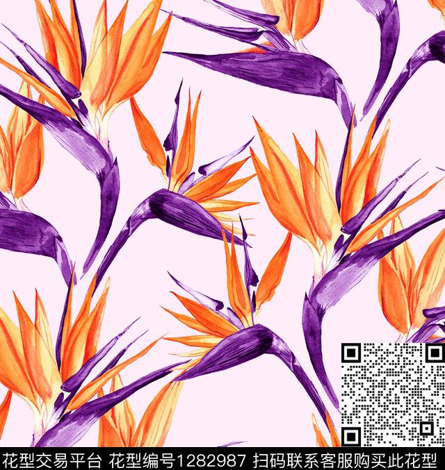 天堂鸟大牌风向日葵数码印花华亿平台下载（图片编号: 1282987） - 瓦栏（Walan）