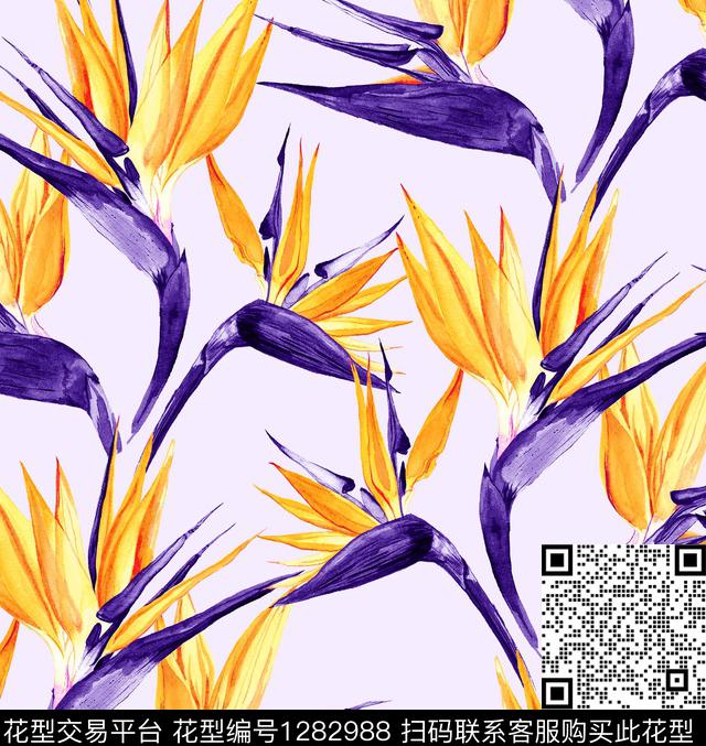 天堂鸟大牌风向日葵数码印花华亿平台下载（图片编号: 1282988） - 瓦栏（Walan）