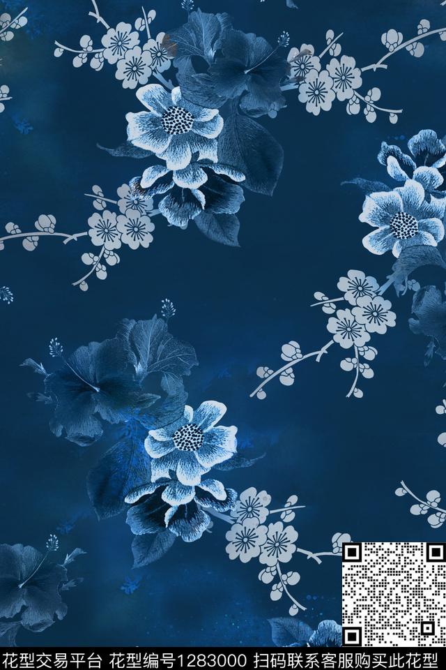 香云纱真丝中国风数码印花华亿平台下载（图片编号: 1283000） - 瓦栏（Walan）