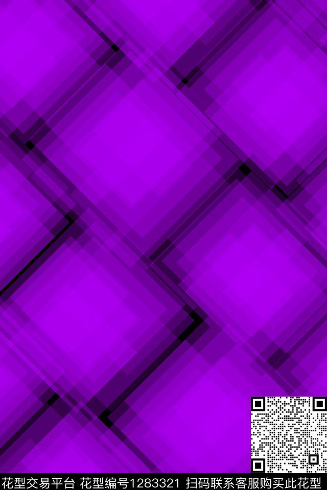 颜色女装几何数码印花华亿平台下载（图片编号: 1283321） - 瓦栏（Walan）