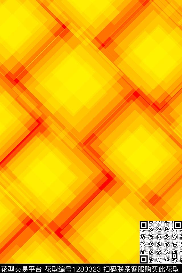 颜色女装几何数码印花华亿平台下载（图片编号: 1283323） - 瓦栏（Walan）