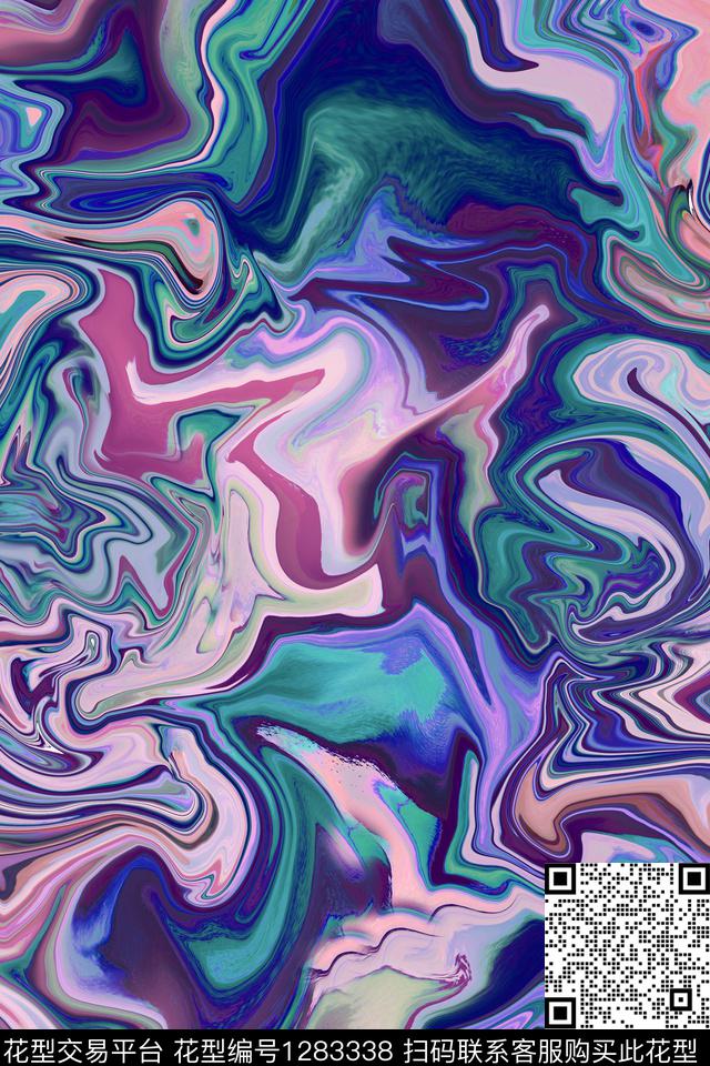 肌理抽象泳装数码印花华亿平台下载（图片编号: 1283338） - 瓦栏（Walan）