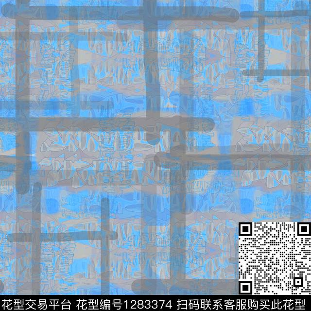 几何手绘线条笔触迷彩图案数码印花华亿平台下载（图片编号: 1283374） - 瓦栏（Walan）