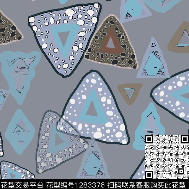 三角形几何手绘线条笔触传统印花华亿平台下载（图片编号: 1283376） - 瓦栏（Walan）