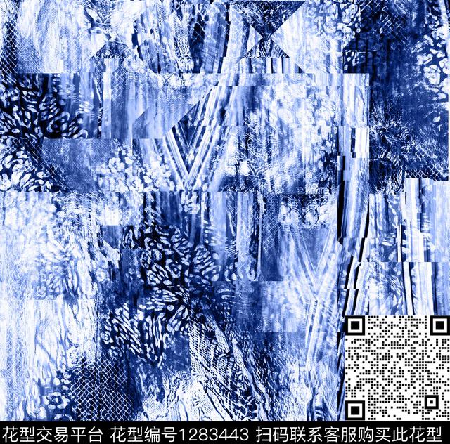 数码华亿平台几何扎染华亿平台数码印花华亿平台下载（图片编号: 1283443） - 瓦栏（Walan）