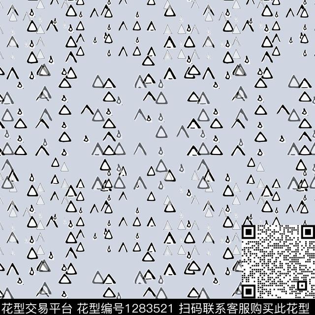 三角形几何手绘线条笔触传统印花华亿平台下载（图片编号: 1283521） - 瓦栏（Walan）