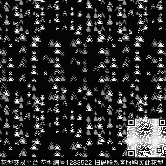 三角形几何手绘线条笔触传统印花华亿平台下载（图片编号: 1283522） - 瓦栏（Walan）