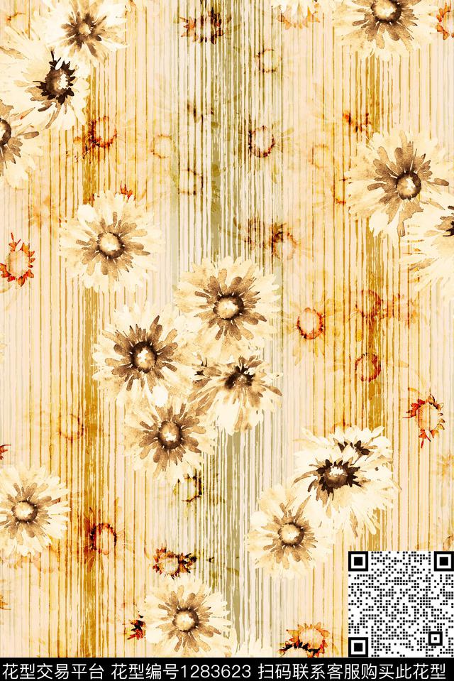 花卉手绘小碎花数码印花华亿平台下载（图片编号: 1283623） - 瓦栏（Walan）