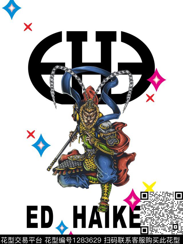 潮牌大牌风抽象传统印花华亿平台下载（图片编号: 1283629） - 瓦栏（Walan）