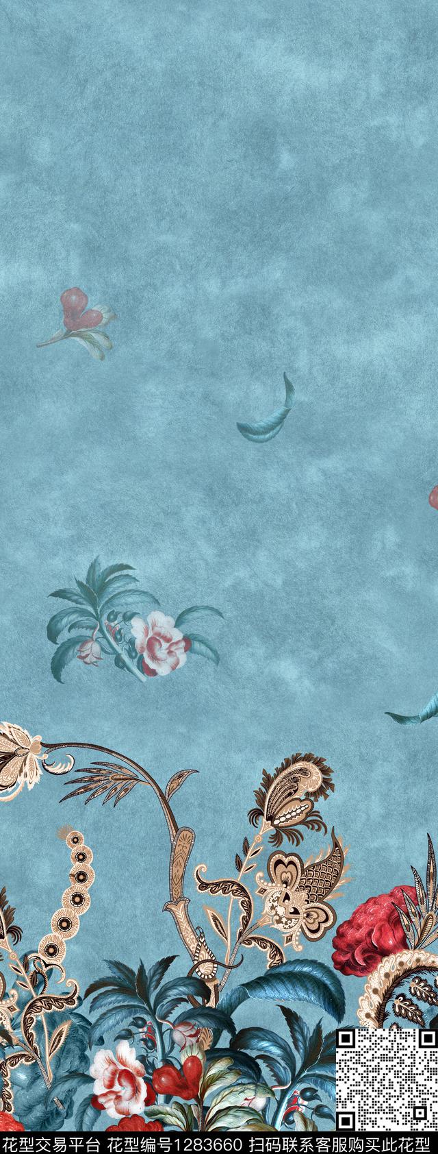 绘画花卉中老年数码印花华亿平台下载（图片编号: 1283660） - 瓦栏（Walan）