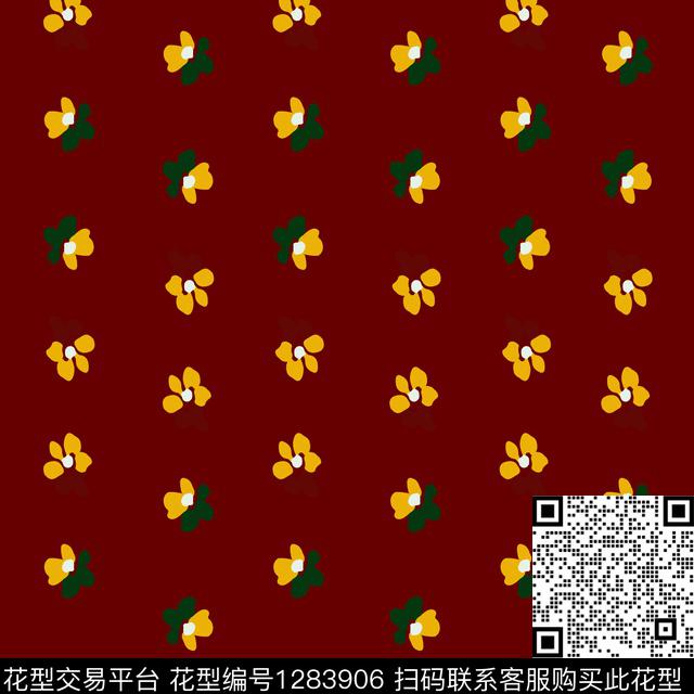 花卉大牌风小清新传统印花华亿平台下载（图片编号: 1283906） - 瓦栏（Walan）