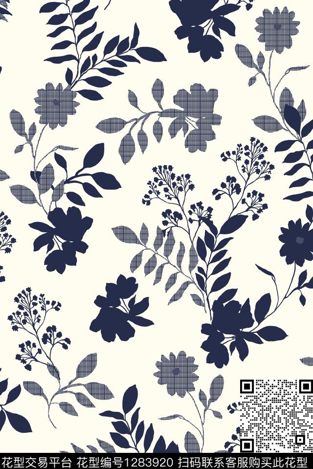 花卉抽象小碎花传统印花华亿平台下载（图片编号: 1283920） - 瓦栏（Walan）