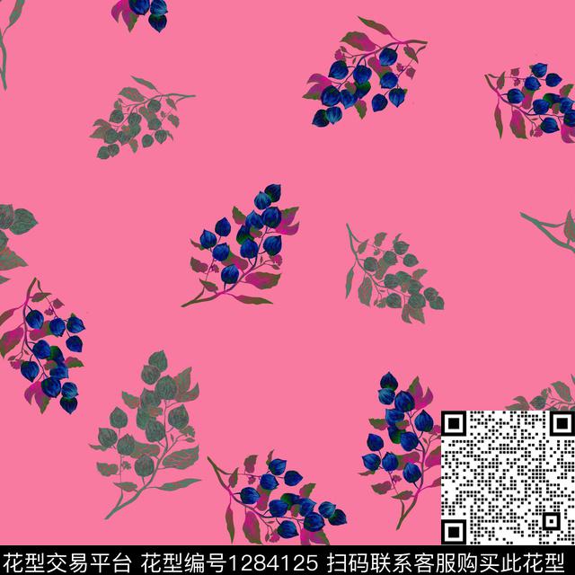 花卉大牌风印花数码印花华亿平台下载（图片编号: 1284125） - 瓦栏（Walan）