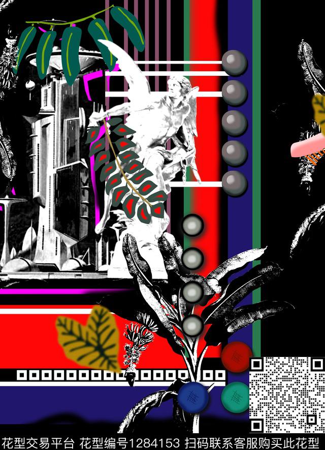 椰子树涂鸦数码华亿平台数码印花华亿平台下载（图片编号: 1284153） - 瓦栏（Walan）