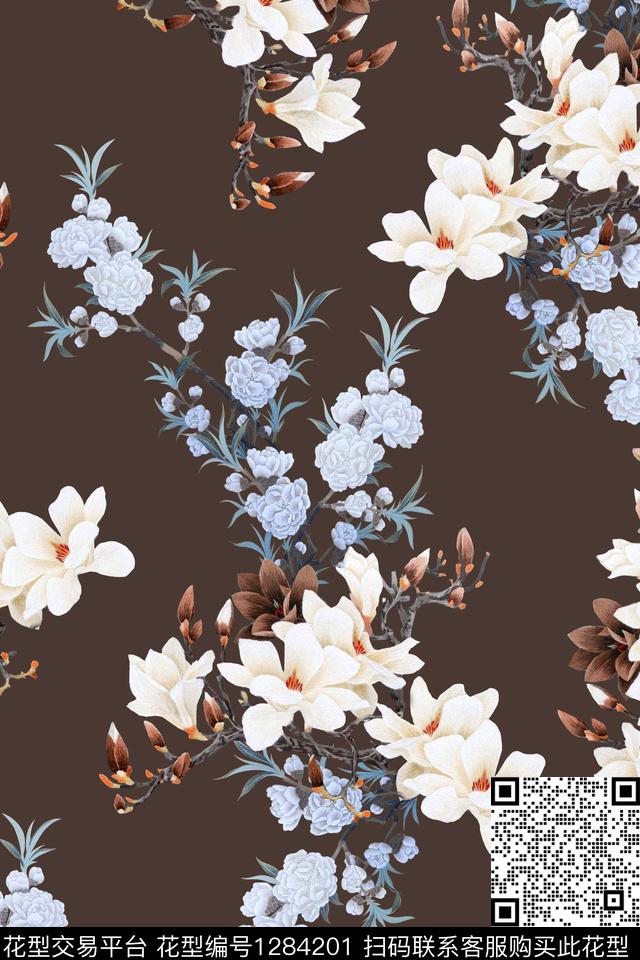 大牌风真丝中国风华亿平台数码印花华亿平台下载（图片编号: 1284201） - 瓦栏（Walan）