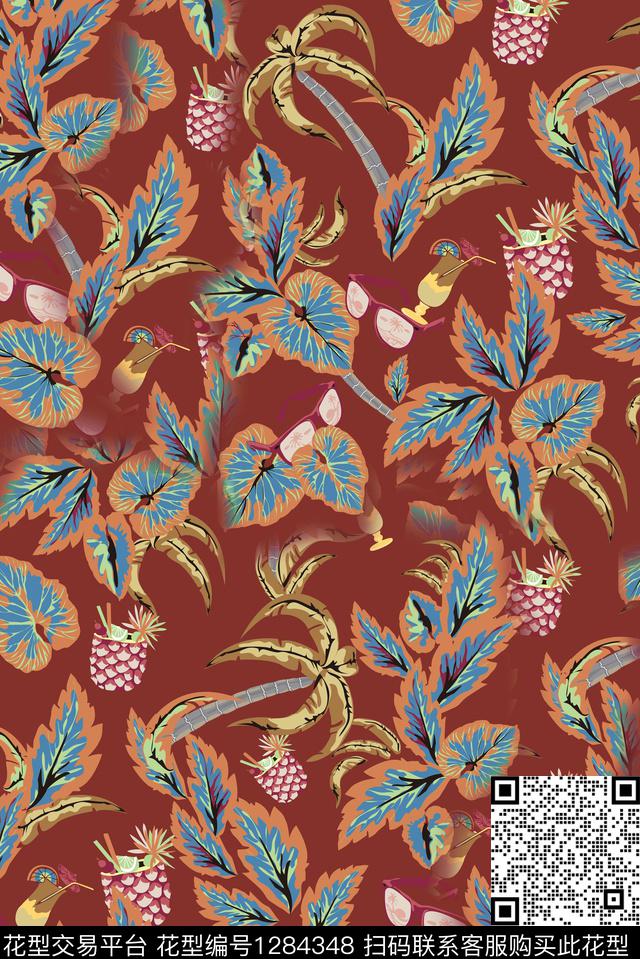 连衣裙棉麻真丝数码印花华亿平台下载（图片编号: 1284348） - 瓦栏（Walan）