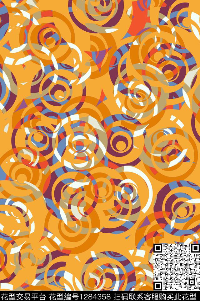 圆形运动服抽象男装传统印花华亿平台下载（图片编号: 1284358） - 瓦栏（Walan）