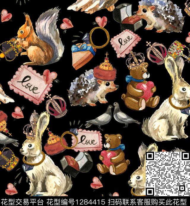 动物大牌风休闲数码印花华亿平台下载（图片编号: 1284415） - 瓦栏（Walan）