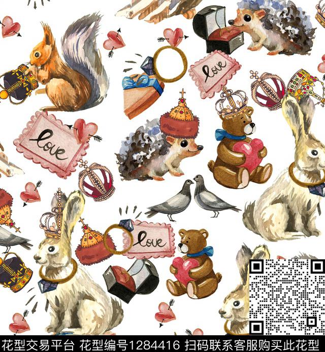 动物大牌风休闲数码印花华亿平台下载（图片编号: 1284416） - 瓦栏（Walan）