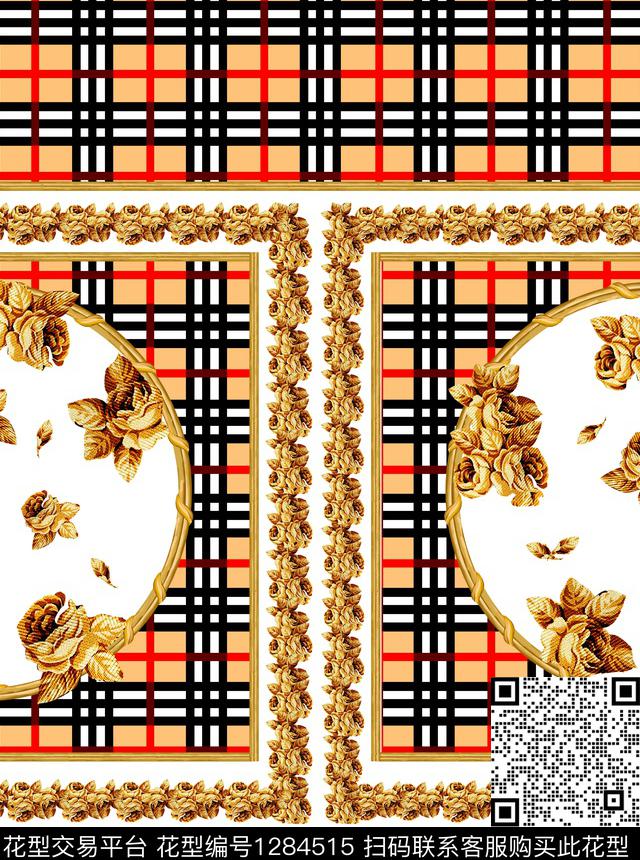 抽象花卉大牌风大牌男装数码印花华亿平台下载（图片编号: 1284515） - 瓦栏（Walan）